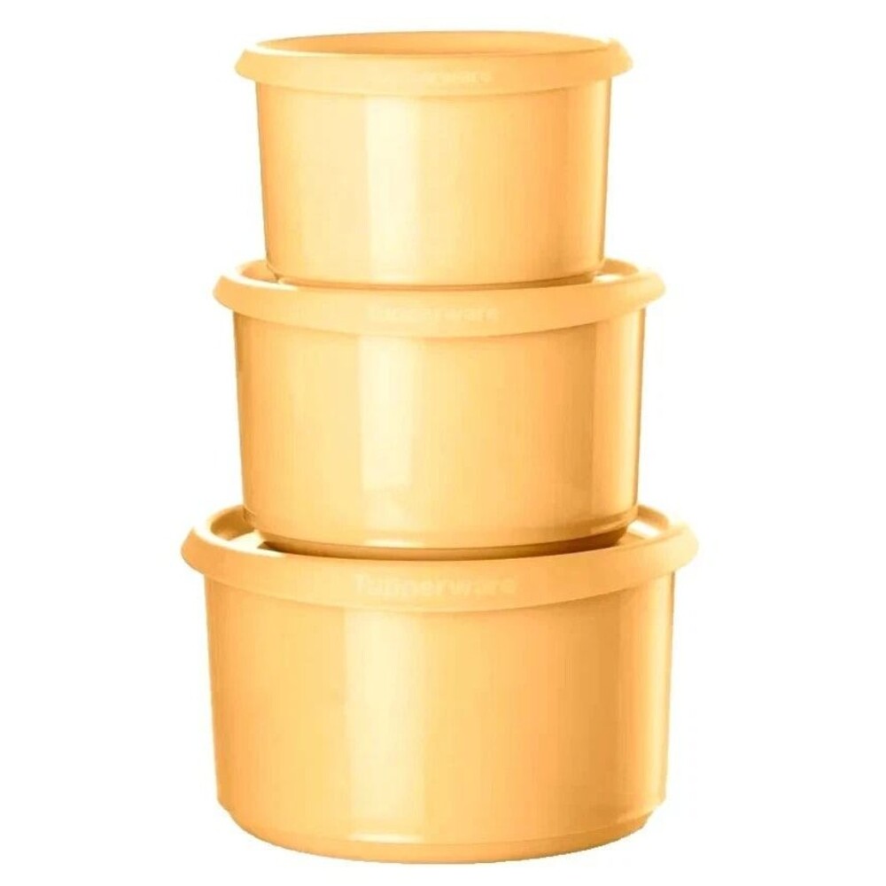 NEW Tupperware Blossom Serve and Store 3 Canister Set Orange